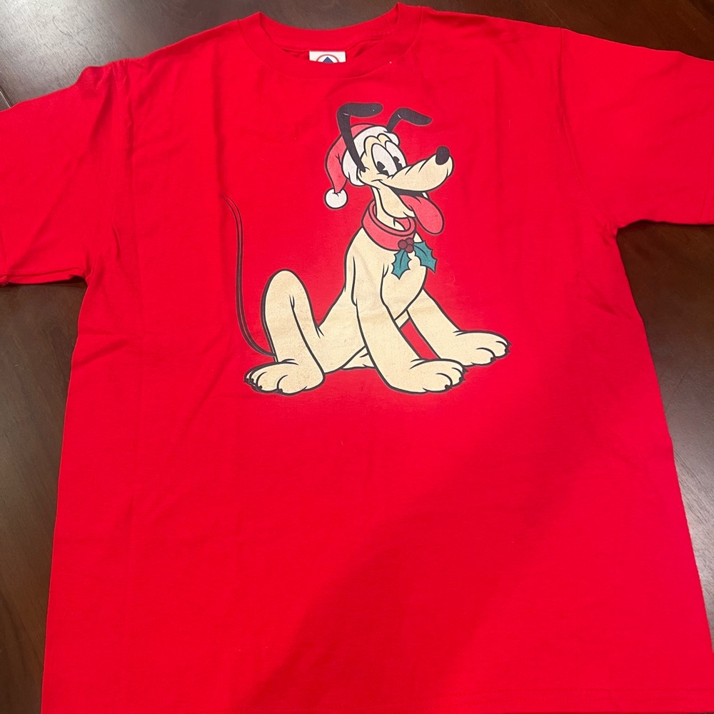 Red Kids Short Sleeve Tee with Pluto
